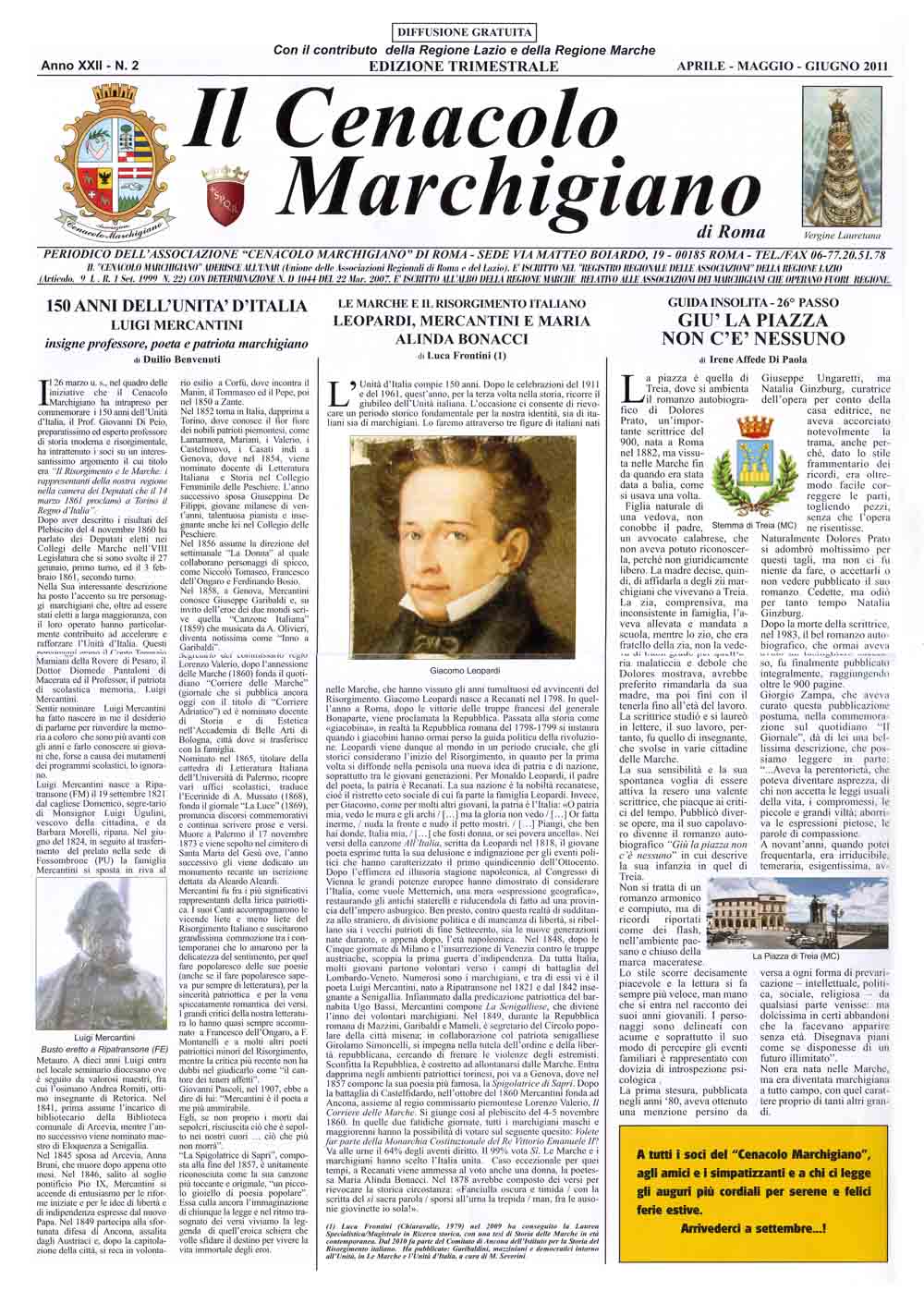 Il giornale trimestrale - Il Cenacolo Marchigiano